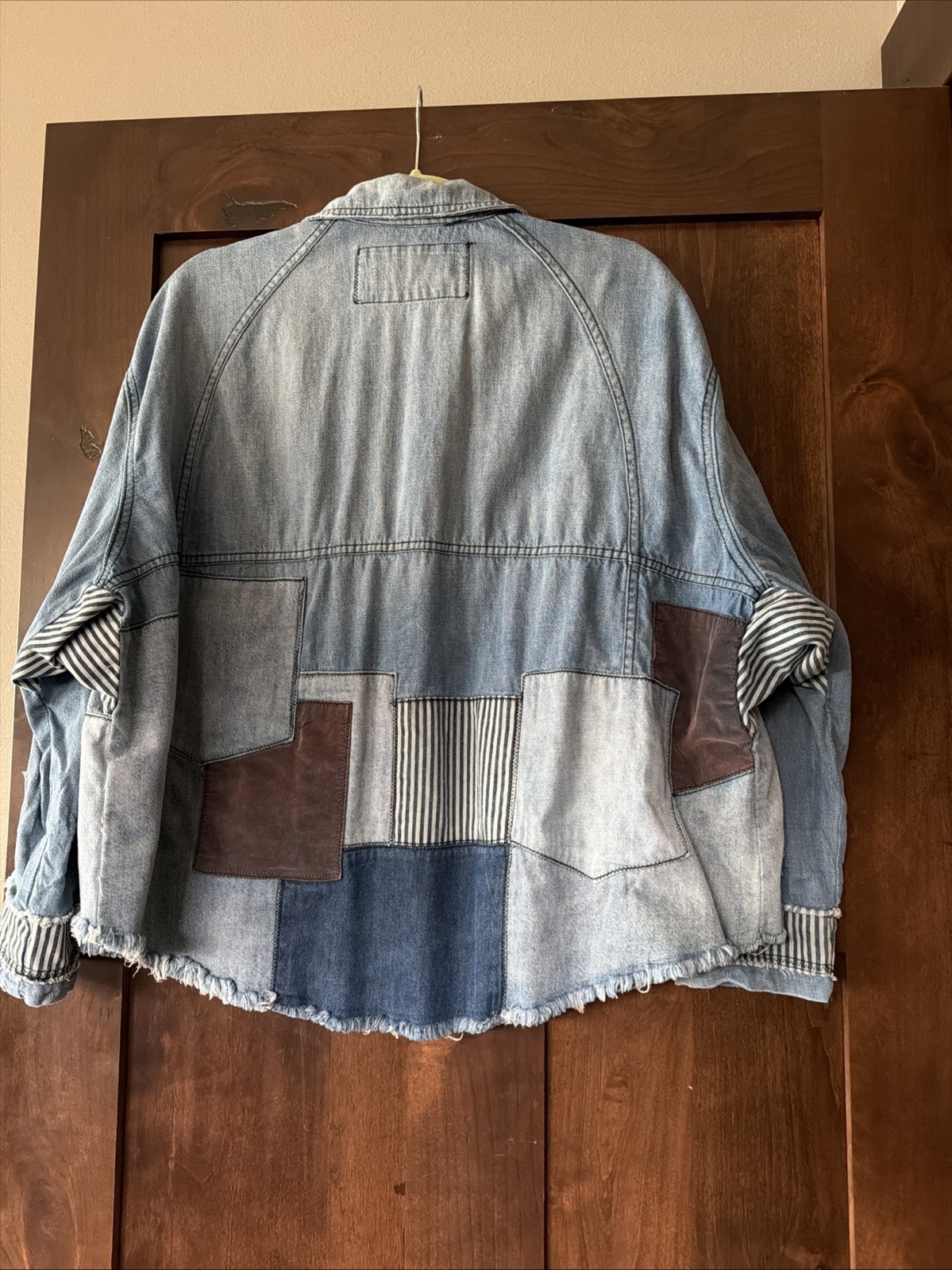 We The free Patchwork Denim Jacket With Distressi… - image 5