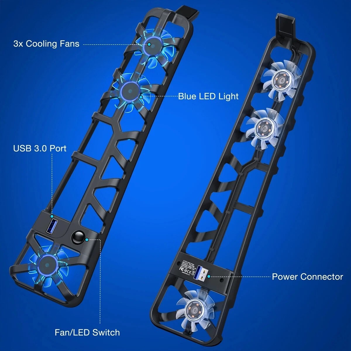 PS5 Slim Cooling Fan For PS5 Slim Disc/Digital Console Cooler Fan LED + USB 3.0