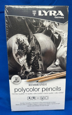 Lyra Rembrandt polycolor pencils- Tin of 12 Gray Scale Artist Pencils