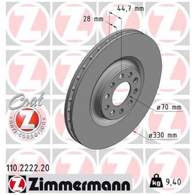 2x Zimmermann Scheibenbremse vorne 50532932 | 156515