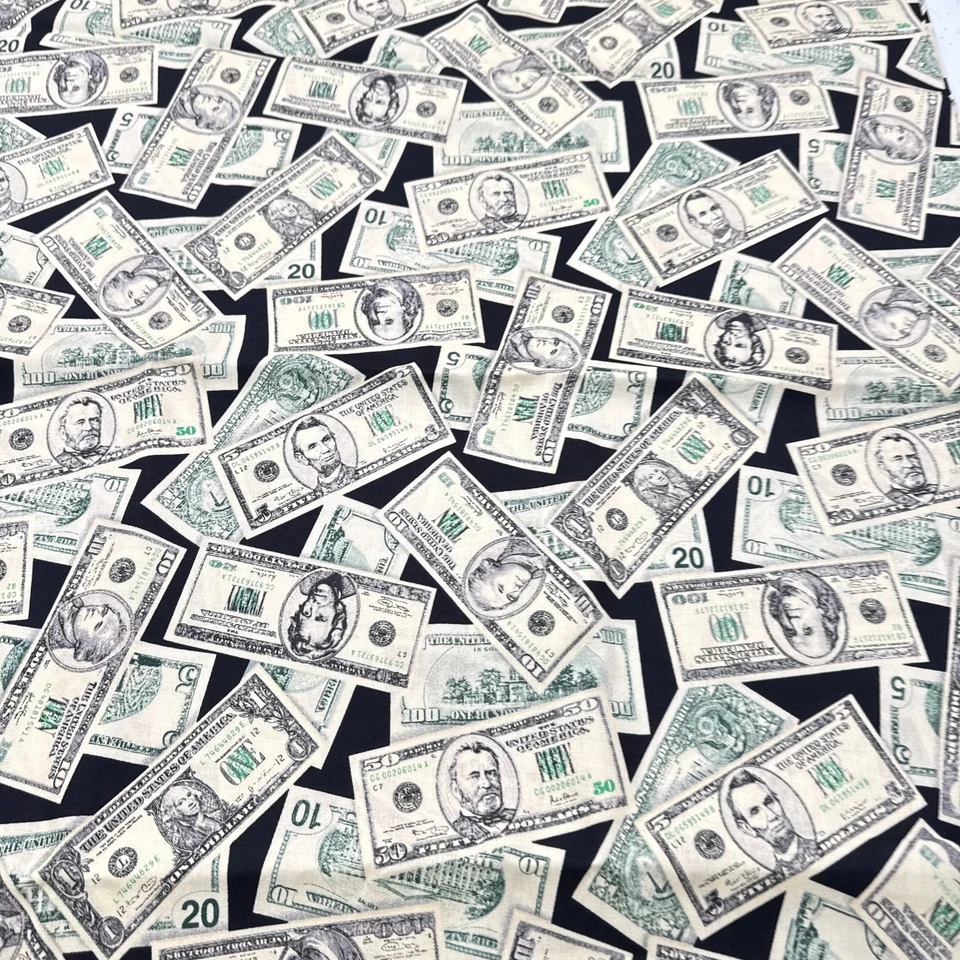 Tela ETJ dólares negros placeres y pasatiempos acolchado algodón 44x138 5211 Foto 3 de 4