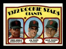 1972 Topps #232 Chris Arnold/Jim Barr/Dave Rader Giants Rookies EX/EX+ X3702001