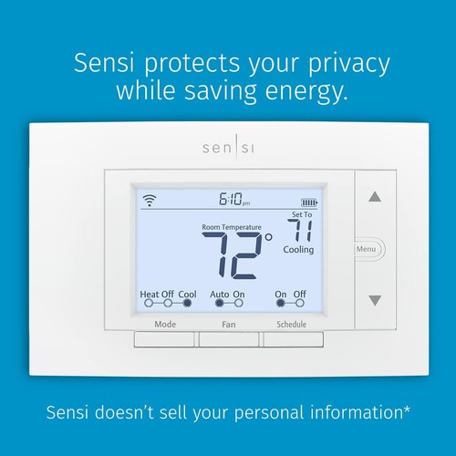 Sensi Smart Thermostat, 100 Years Of Expertise, Wi-Fi, Data Privacy, White - Picture 2 of 13