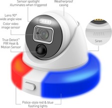 Swann PRO-4KDER 4K Enforcer Dome Camera Controllable Flashing Lights, Spotlights
