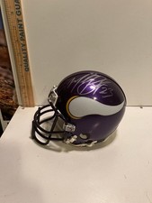 NFL MINNESOTA VIKINGS NATE BURLESON / MICHAEL BENNETT SIGNED MINI HELMET w/ COA