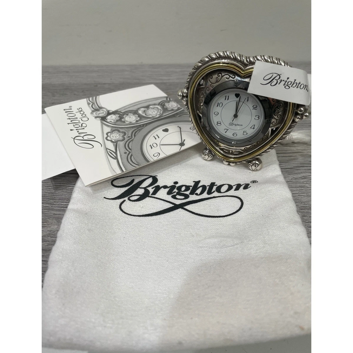 Brighton Miniture Pocket Book Shaped Jewel Embeded Travel Clock Small Brighton Metal Desk Clocks Clocks for sale | eBay main image 2