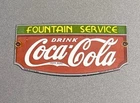 VINTAGE 12” 1933 COCA-COLA COKE SODA PORCELAIN SIGN CAR GAS TRUCK MOTORCYCLE