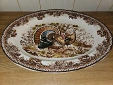 Vtg San Francisco Fred Roberts Co Thanksgiving Turkey Platter Japan Large