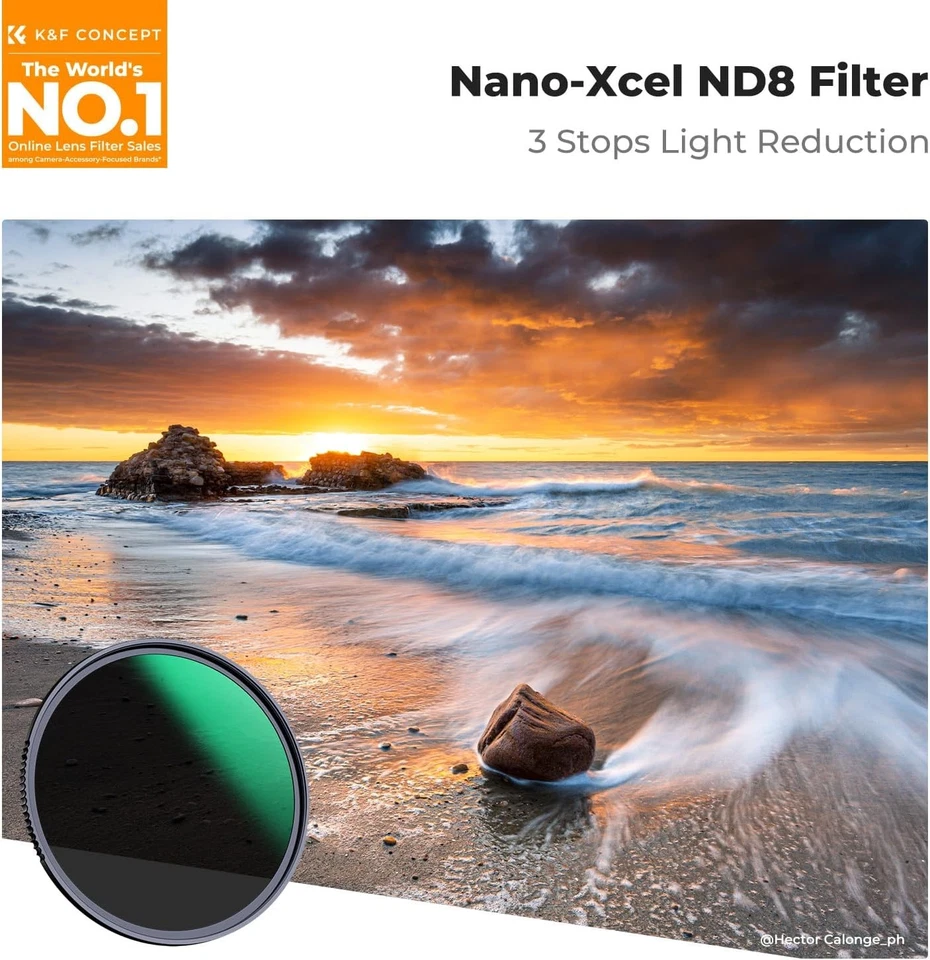 K&F Concept ND8 Lens Filter Fixed Neutral Density Ultra slim 58/62/67/72/77/82MM - Image 3 of 4