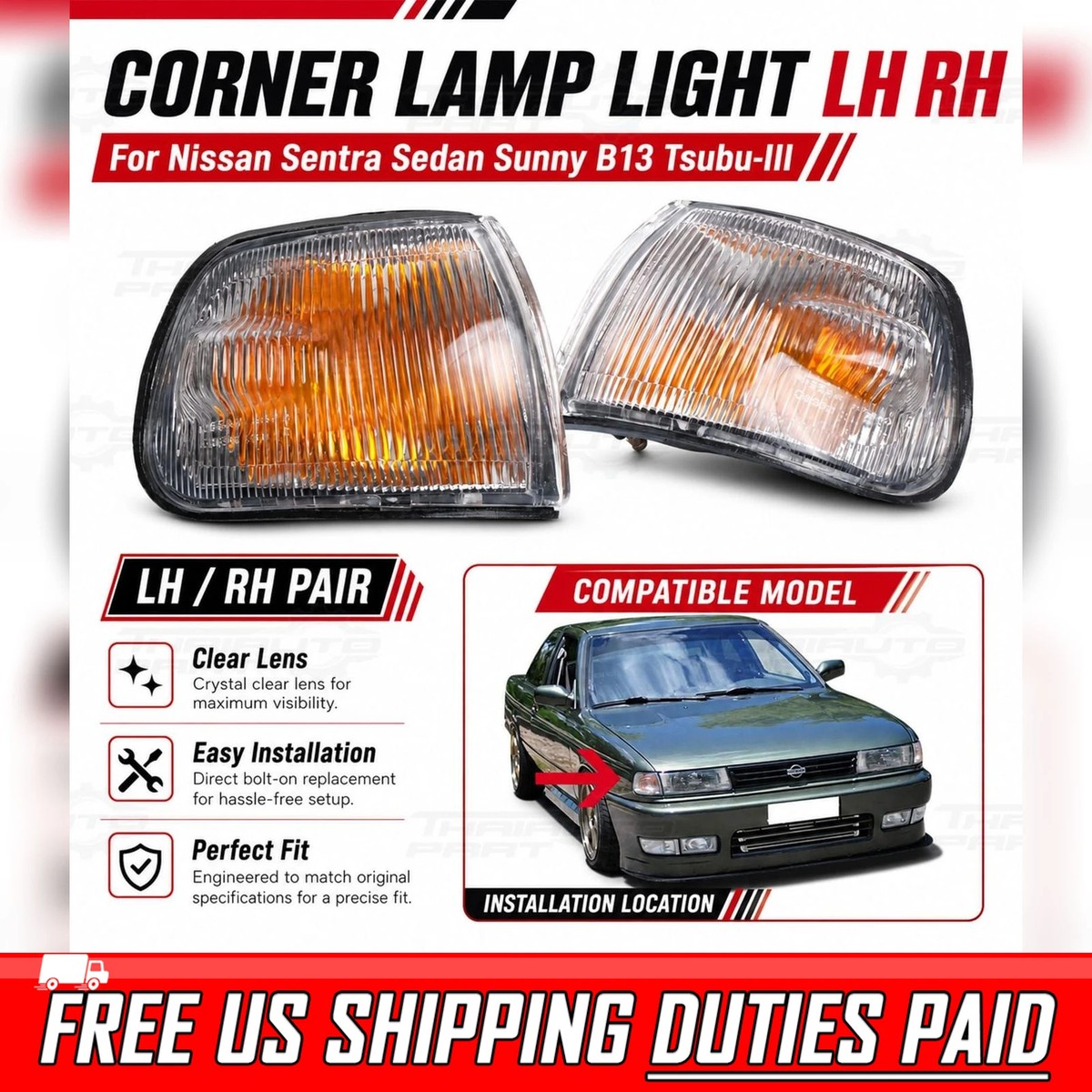 FIT 91-94 NISSAN SENTRA SUNNY B13 TSUBUIII CORNER LAMP CORNER