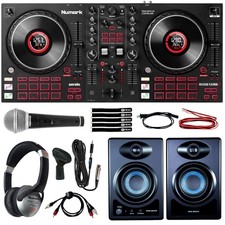 Numark Mixtrack Platinum FX 4-Deck Serato DJ Controller w Monitors Starter Pa...