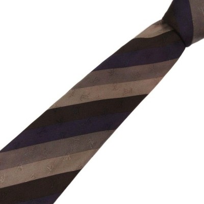 LOUIS VUITTON Monogram Regimental Stripe Silk Necktie Multicolor Gebraucht