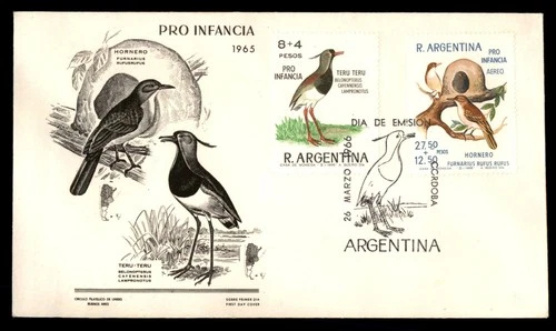 Mayfairstamps Argentina FDC 1965 Birds Combo Pro Infancia First Day Cover aaw_43