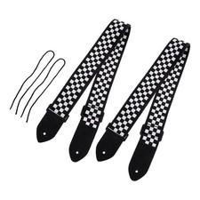 2Pcs Lattice Folk Guitar Belt Decorative Guitar Strap Cotton Accessory