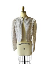 GUNNE SAX Size 13 Quilted Floral Long Sleeve Open Prairie Jacket Cottagecore Med