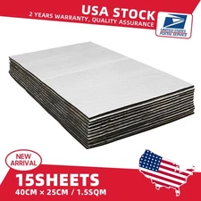 1.5sqm 276 Mil Car Sound Deadener Deadening Mat Audio Noise Heat Shield 15 PCS