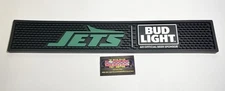 Bud Light Beer New York Jets NFL Rubber Bar Rail Spill Mat 21x3.5” Brand New!
