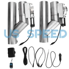 2Pcs 2.5" Electric Exhaust Downpipe Y-Pipe Valve + One Controller Remote Kit
