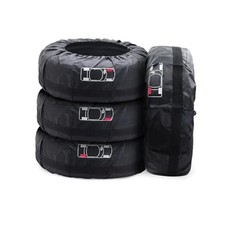 Car Tire Cover, Seasonal Tire Totes,Polyester Wheel 19-23in tyres Black-L