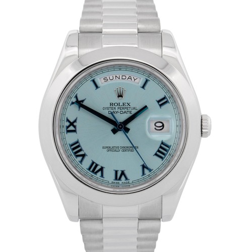 Rolex Day-Date Presidential GLACIER BLUE 41mm Roman Platinum 2...