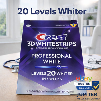 Crest 3D Whitestrips Professional White - 20 Levels Whiter 40 Strips  Exp 1/2028