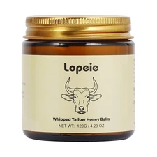 Beef Tallow for Skin - Organic Grass Fed Whipped Moisturizer with Honey Balm, Na