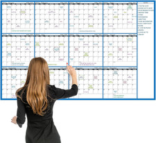 Large Dry Erase Calendar - Undated Wall Calendar Dry Erase, 58" X 37", 12-Month