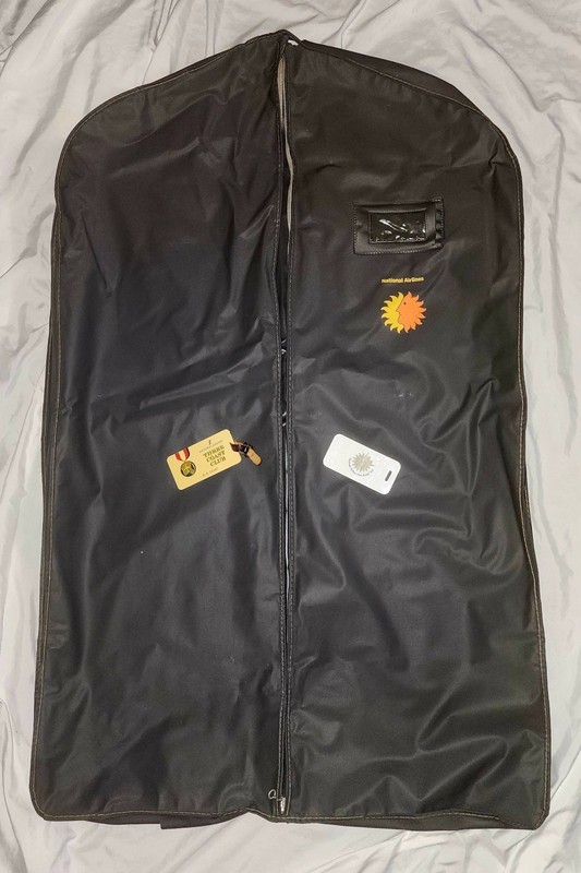 Vintage National Airlines Travel Garment Bag & 2 Luggage Tags