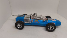 Playgo China Bos Auto Friction Racing Car Blue Plastic And Tin Plate Vintage