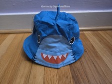 Addie  Tate Toddler Boys Lined Shark Bucket Sun Hat With Fin New