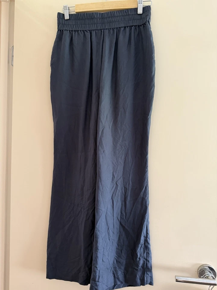 Jac and jack silk dark black pants 10 - image 2 of 4