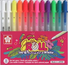 Sakura Gelly Roll Moonlight Gel Pen Set 12 Assorted Colors Fine and Bold Nibs