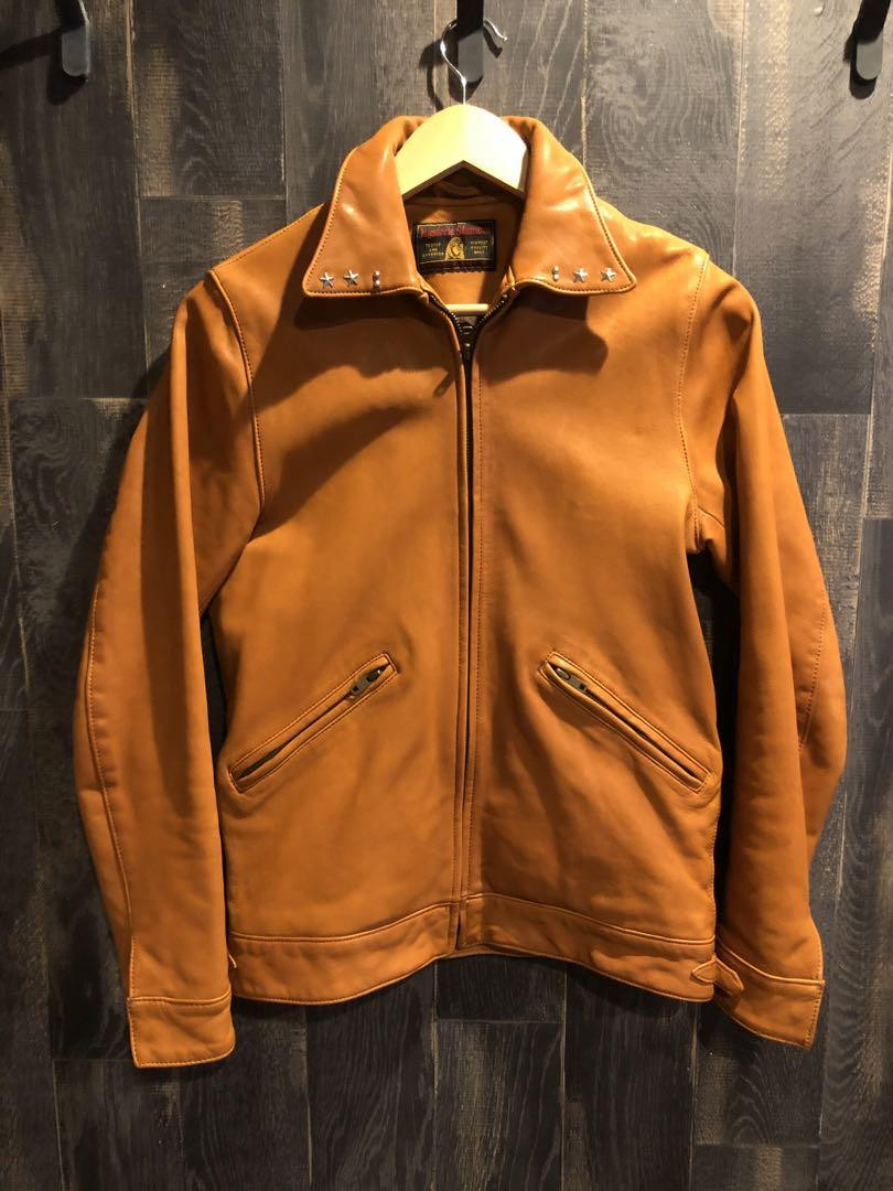 Hysteric Glamour Goat Leather Jacket with Star Studs, Size S Black