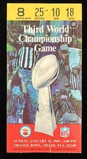 January 12, 1969 Super Bowl III 3 ORIGINAL Ticket Stub NY Jets defeat Colts