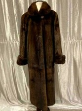 $12,000 Bloomingdales Natural Mink Fur Coat Scanbrown Brown Size 8-10 Long
