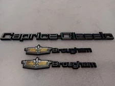 1980-1990 Caprice Classic Brougham Trunk Name Plate Badge Emblem Sticker 3 Piece