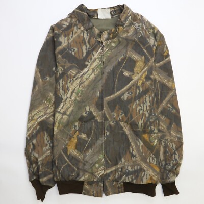 Mossy Oak Camo Bomber Jacket Size 2XL Camoflauge