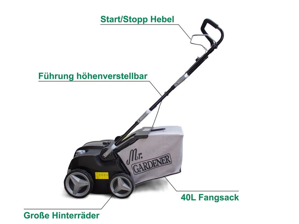 Mr. Gardener 40V Akku Vertikutierer Rasenlüfter 38cm AVL 4038-2 Li - Bild 2 von 4