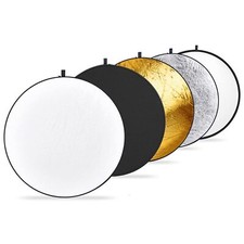 43 Inch 5 in 1 Light Reflector Diffuser Collapsible Disc with Bag for Photo NEW