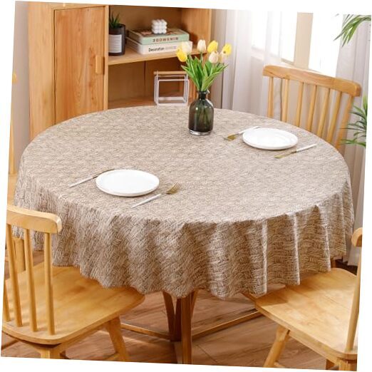 Heavy Duty Vinyl Tablecloth with Flannel Backing Waterproof Oil 48