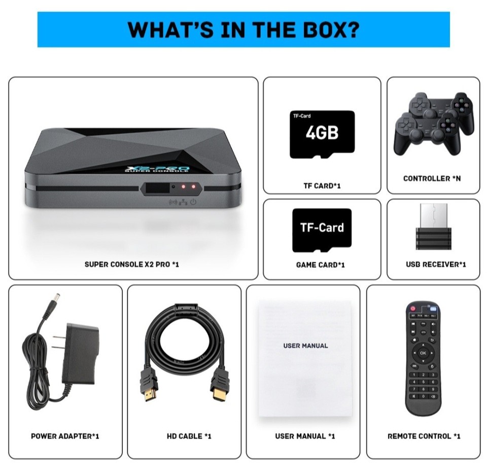 Play Retro Games TV Box + Gamepads Old School Gaming Experience eBay