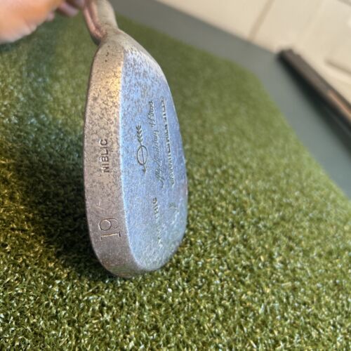 Spalding Brothers Symetric 19 Iron Niblic RH Hickory Shaft Leather Grip Clean+! - Picture 2 of 10
