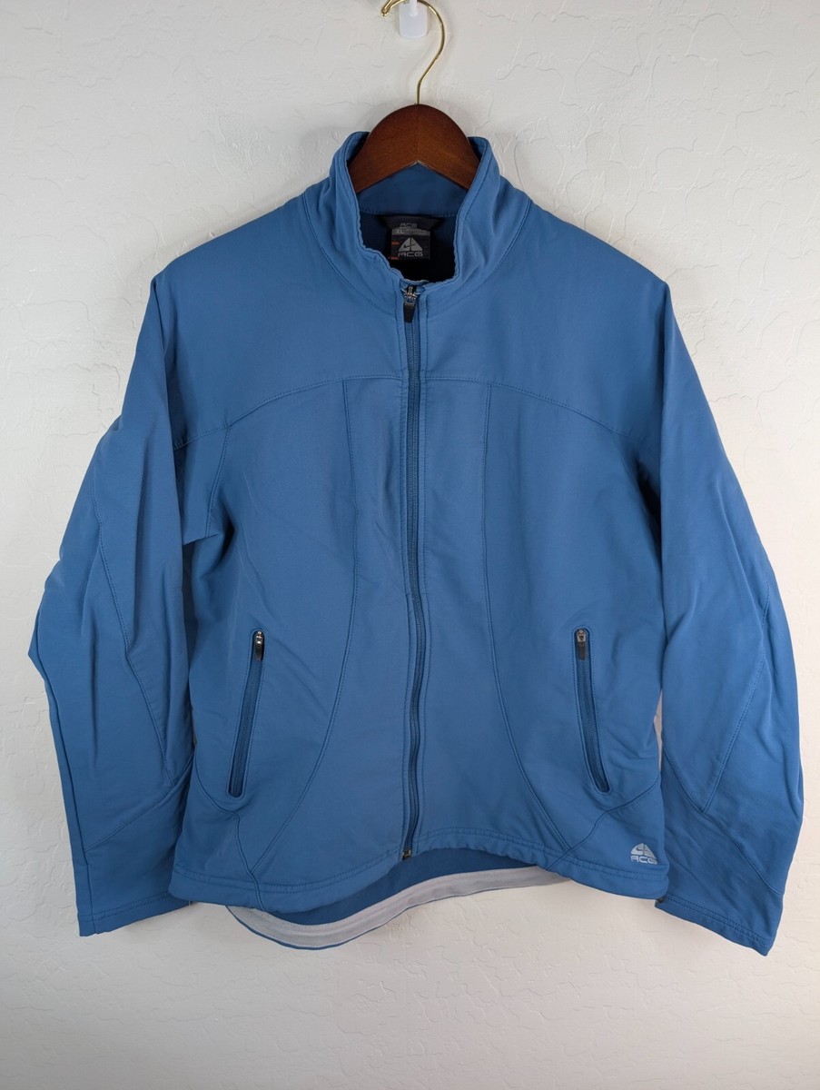 Nike ACG Soft Shell Jacket Women's XL Blue Full Zip Front