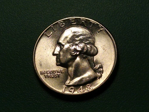 1948-P  Washington Silver Quarter..#48992   .Gem BU