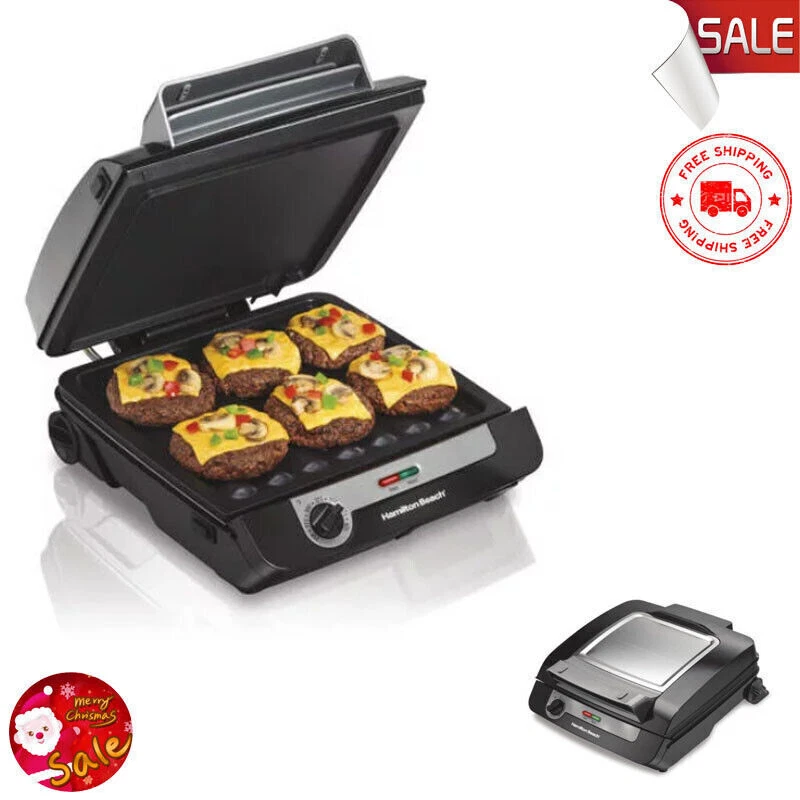 Ovente Electric Panini Press Grill Breakfast Sandwich Maker with