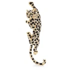Men's Rhinestone Leopard Brooch –Elegant Dad Gift Wedding Lapel Gold Pin Jewelry