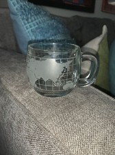 Vintage Nescafe World Mug Coffee Cup Clear Glass #91