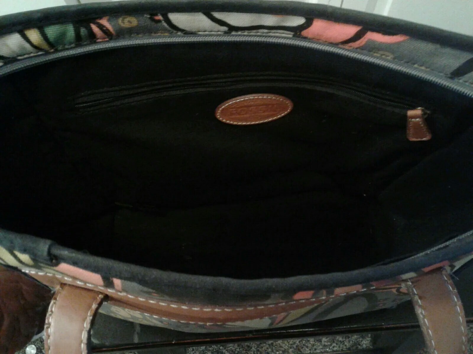 Fossil Canvas Coated Tote Bag Multi-Color EUC — image 5