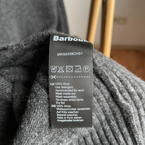Maglione Barbour Essential mezza zip lana di agnello antracite taglia XL - Foto 6 di 6