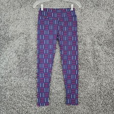 LuLaRoe Womens Purple Patterned Soft Leggings One Size